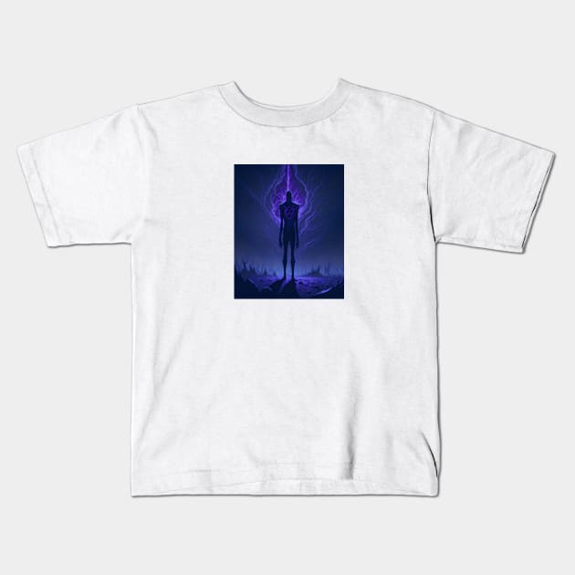 Enderman in Eerie Landscape Fan Art Kids T-Shirt by onsyourtee